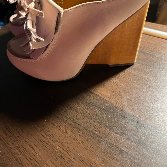 Anthro Lucky Penny Towering Tassel pink Mules - Picture 6 of 12